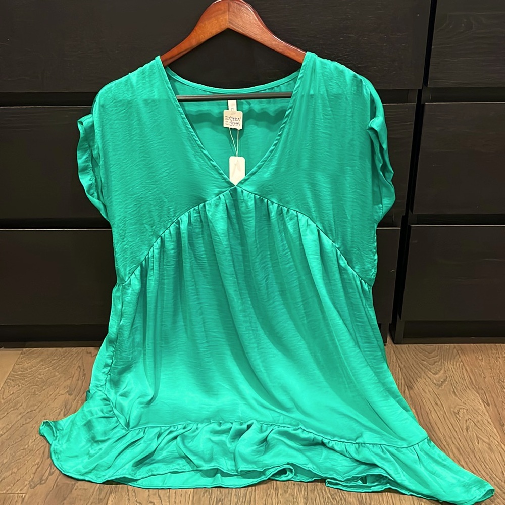 Green silk tunic